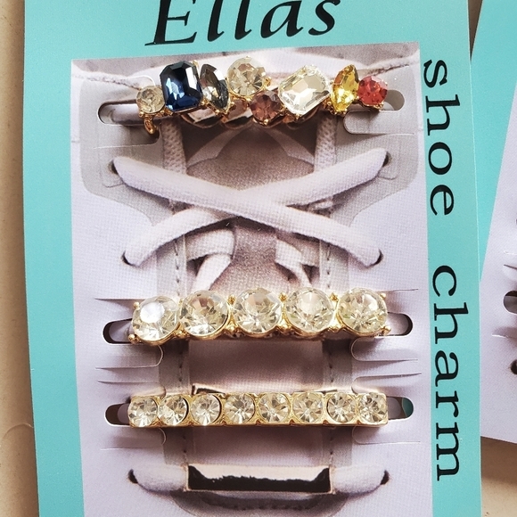 NEW 2 Sets Crystal Shoelace Shoe Charm - Picture 6 of 12
